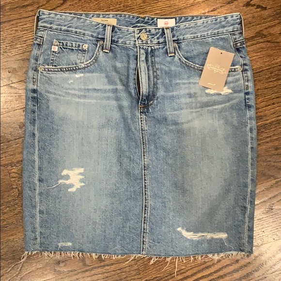 Anthropologie Dresses & Skirts - AG denim distressed skirt